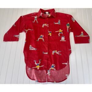 Vintage JD Too Yoga Fitness Button Down Lightweight - Size Women's Medium